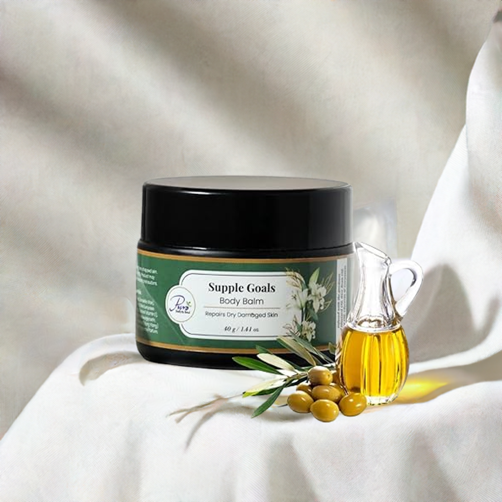 Puro Body & Soul Sandalwood Supple Goals Body Balm for Dry Skin, Cracked Heels, Healing Treatment, 40g Jar.