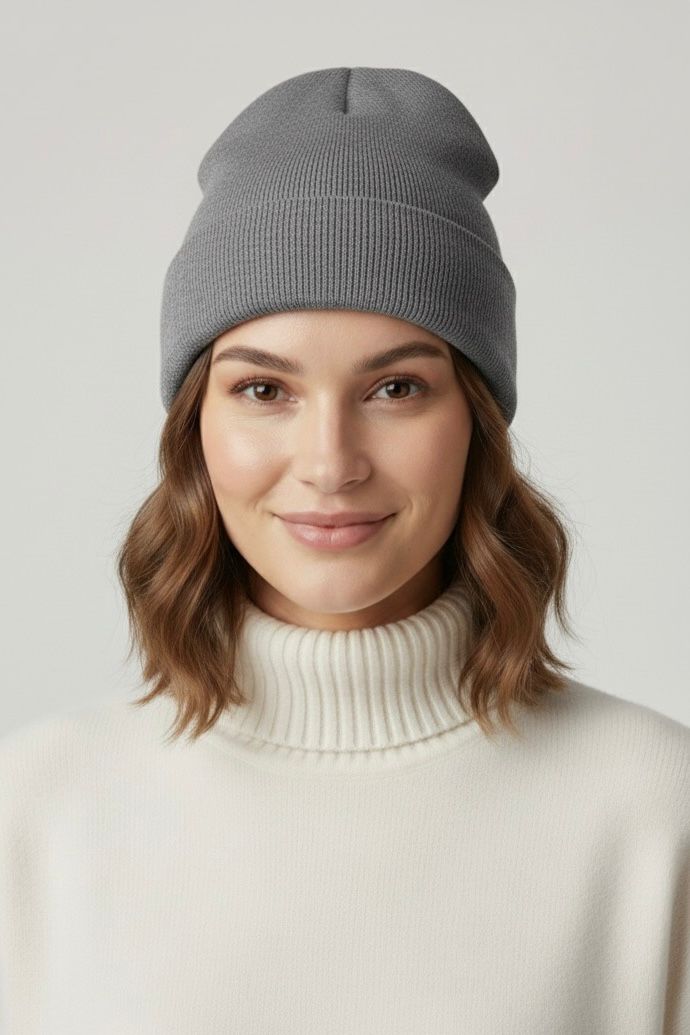 Gray Cashmere Unisex Beanie