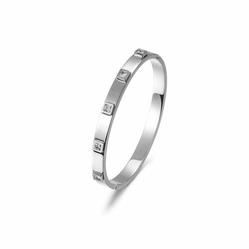 Metal Stone Hinged Bangle