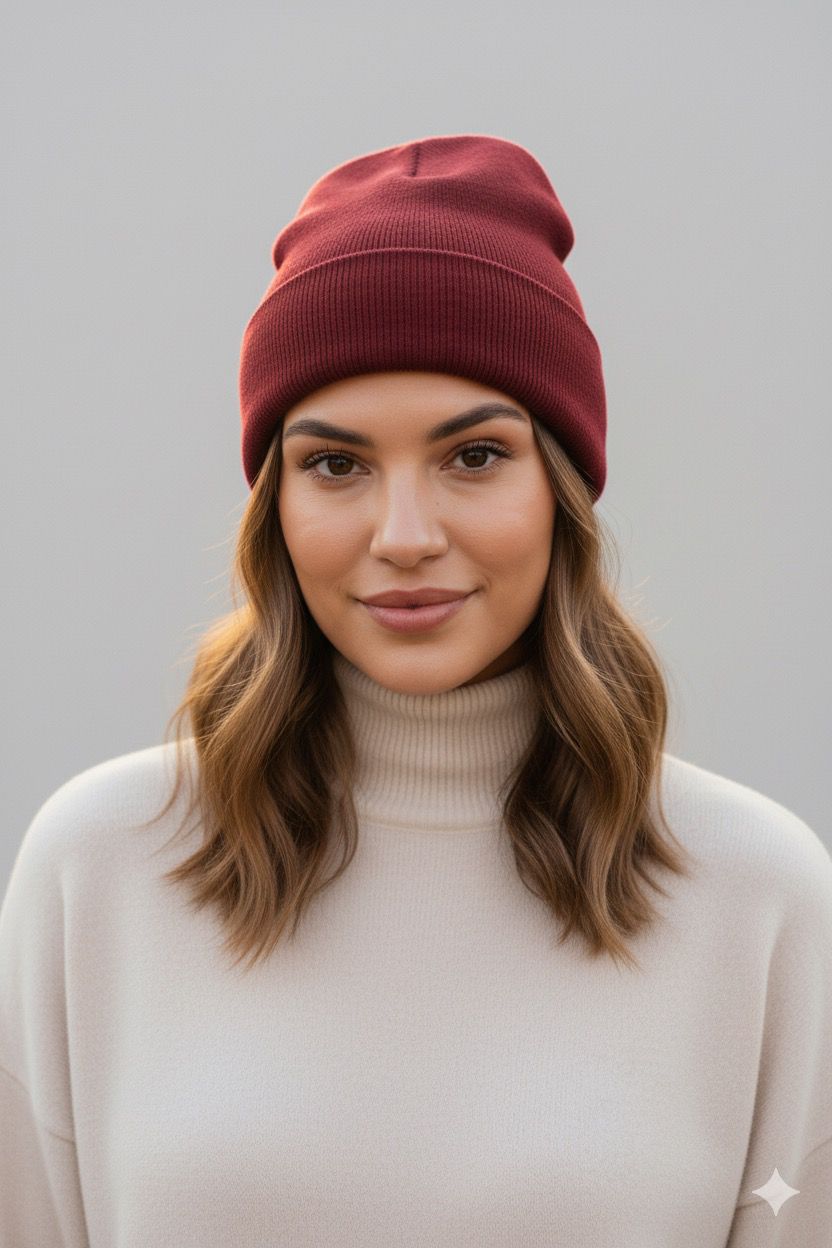 RED UNISEX CASHMERE BEANIE