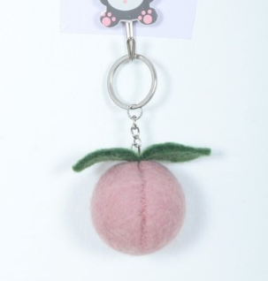 Peach Felt Keychain
